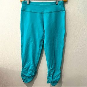 Beyond Yoga Ruched Hem Blue Legging Tights Medium